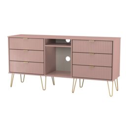Ready Assembled 2 U Bexley 6 Drawer Sideboard (Ready Assembled) in Dusty Pink - thumbnail 4