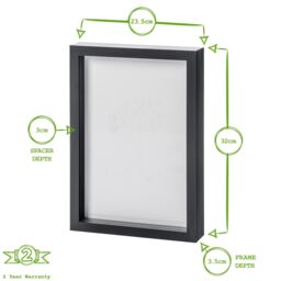 "Nicola Spring 3D Box Photo Frame - A4 (8 x 12"") - Pack of 2 in White" - thumbnail 4