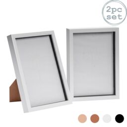 "Nicola Spring 3D Box Photo Frame - A4 (8 x 12"") - Pack of 2 in White" - thumbnail 1