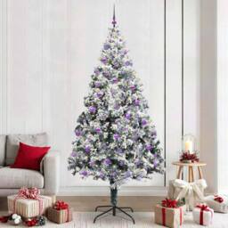 Berkfield Home Green Artificial Christmas Tree with 300 LEDs with Stand Green 240 cm - thumbnail 2
