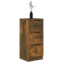 Berkfield Home Sideboards 2 pcs Smoked Oak 30x30x70 cm Engineered Wood in Brown - Size: 30 x 30 x 70 cm - thumbnail 4