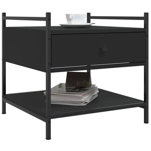 Berkfield Home Decorative Coffee Table Black 50x50x50 cm Engineered Wood - Size: 50 x 50 x 50 cm