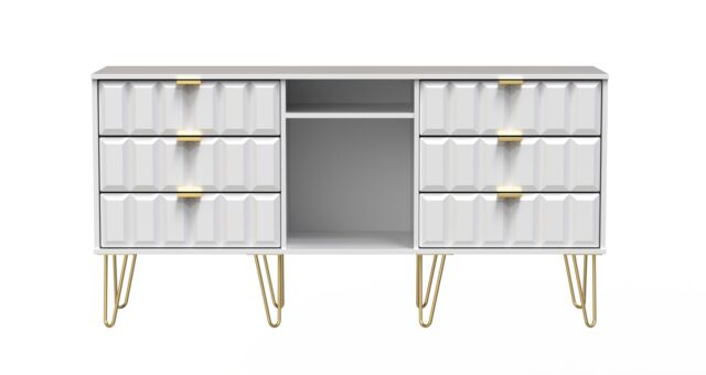 Ready Assembled 2 U Metro 6 Drawer Sideboard (Ready Assembled) in White - Size: Large - image 1