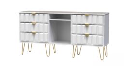 Ready Assembled 2 U Metro 6 Drawer Sideboard (Ready Assembled) in White - Size: Large - thumbnail 3