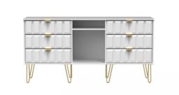 Ready Assembled 2 U Metro 6 Drawer Sideboard (Ready Assembled) in White - Size: Large