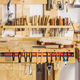Costway Set of 3 Magnetic Tool Strip Holder Garage Rail Wall Mounted Bits Storage Rack in Red - thumbnail 3