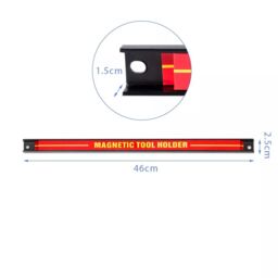Costway Set of 3 Magnetic Tool Strip Holder Garage Rail Wall Mounted Bits Storage Rack in Red - thumbnail 4
