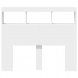Berkfield Home Headboard Cabinet with LED White 120x17x102 cm - Size: 120 x 17 x 102 cm - thumbnail 6