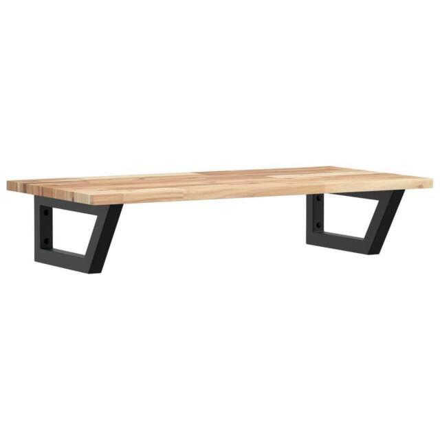 Berkfield Home Basin Shelf Wall Mounted Steel & Solid Wood Acacia in Brown - image 1