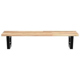 Berkfield Home Basin Shelf Wall Mounted Steel & Solid Wood Acacia in Brown - thumbnail 4