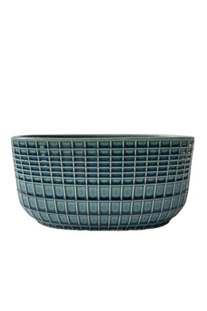 KDMD Hortus Blue Green Braga Pot 13cm H x 27cm L x 13cm W - Size: 27 cm L x 13 cm W - image 1