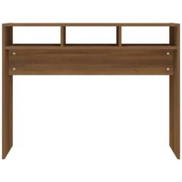 Berkfield Home Console Table Brown Oak 105x30x80 cm Engineered Wood - Size: 105 x 30 x 80 cm - thumbnail 5