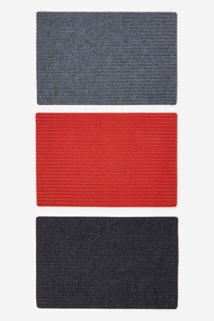 Homescapes Set of 3 Ribbed Door Mats, 40 x 60 cm - Size: 40 cm x 60 cm - image 1
