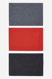 Homescapes Set of 3 Ribbed Door Mats, 40 x 60 cm - Size: 40 cm x 60 cm - thumbnail 1