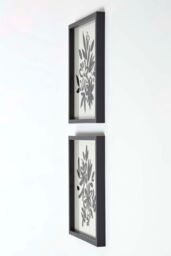 Homescapes Set of 2 Black Linen Flower Wall Art - thumbnail 5