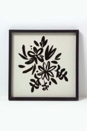 Homescapes Set of 2 Black Linen Flower Wall Art - thumbnail 3