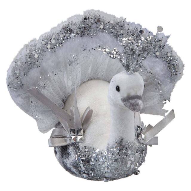 VFM e-Store Christmas Velvet Turkey Decoration 13cm x 16cm Grey X 1 - Size: 13 cm x 16 cm - image 1