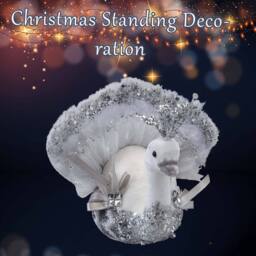 VFM e-Store Christmas Velvet Turkey Decoration 13cm x 16cm Grey X 1 - Size: 13 cm x 16 cm - thumbnail 3