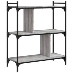 Berkfield Home Decorative Bookcase 3-Tier Grey Sonoma 76x32x88 cm Engineered Wood - Size: 76 x 32 x 88 cm - thumbnail 6