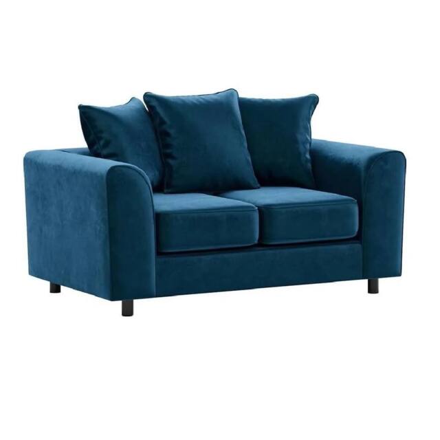 Furniture 786 Plush Velvet 2 Seater Sofa in Blue - image 1
