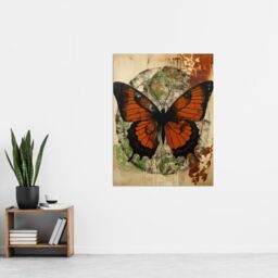 "Artery8 Vintage Monarch Butterfly Botanical Earthy Grunge Aesthetic Extra Large XL Wall Art Poster Print - Size: W24"" x H32""" - thumbnail 4