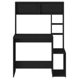 Berkfield Home Desk with Shelves Black 100x45x140 cm Engineered Wood - Size: 100 x 45 x 140 cm - thumbnail 4