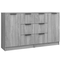 Berkfield Home Sideboards 2 pcs Grey Sonoma 60x30x70 cm Engineered Wood - Size: 60 x 30 x 70 cm - thumbnail 2