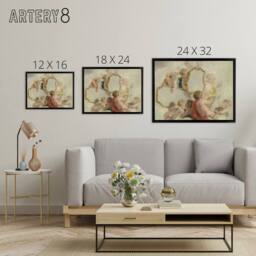 "Artery8 Jacob De Wit Putti With Mirrors Framed Canvas Wall Art Print in Grey - Size: W12"" x H16""" - thumbnail 4