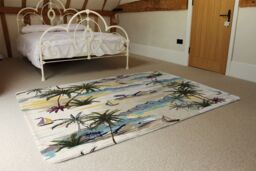 Benjamin Tate Design Palm & Sailboats Rug in Natural - Size: Large - thumbnail 3