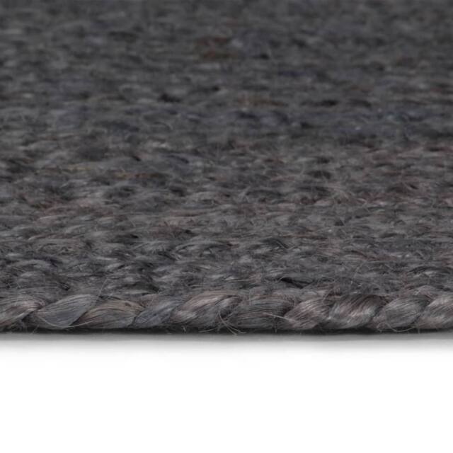 Berkfield Home Handmade Rug Jute Round 90 cm Dark Grey - Size: 100 cm diameter - image 1