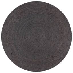 Berkfield Home Handmade Rug Jute Round 90 cm Dark Grey - Size: 100 cm diameter - thumbnail 2
