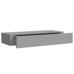 Berkfield Home Elegant Wall-mounted Drawer Shelf Grey 60x23.5x10cm MDF - Size: 60x23.5x10 cm - thumbnail 3