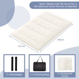 Costway Foldable Tatami Mat Floor Futon Mattress Roll up Sleeping Pad with Washable Cover, Small Double/Double/King Size in Beige - thumbnail 2