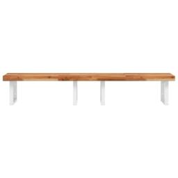 Berkfield Home Basin Shelf Wall Mounted Steel & Solid Wood Acacia in Brown - thumbnail 4