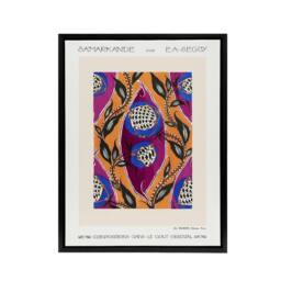 "Artery8 Oriental Style Flower Pattern Framed Canvas Wall Art Print Eugene Seguy - Size: W12"" x H16""" - thumbnail 1