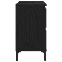 Berkfield Home Bathroom Sink Cabinet in Black Oak - 80x33x60 cm, Made from Engineered Wood - Size: 80 x 33 x 60 cm - thumbnail 8