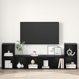 Berkfield Home with Shelf with Storage 4 pcs Black oak 72 x 35 x 36.5 cm Engineered wood - thumbnail 4