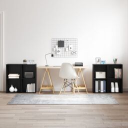 Berkfield Home with Shelf with Storage 4 pcs Black oak 72 x 35 x 36.5 cm Engineered wood - thumbnail 1