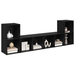 Berkfield Home with Shelf with Storage 4 pcs Black oak 72 x 35 x 36.5 cm Engineered wood - thumbnail 3
