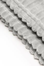 BHS Luxury Ribbon Velvet Throw in Silver - Size: 127 cm x 152 cm - thumbnail 4