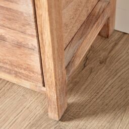 Home Source 4 Drawer Chest Wooden Storage Organiser Bedside Fully Assembled in Natural - thumbnail 4