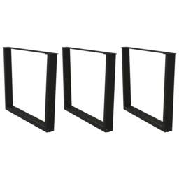 Berkfield Home Dining Table Legs V-Shape 3 pcs Black 100x(72-73.3) cm Steel - thumbnail 2