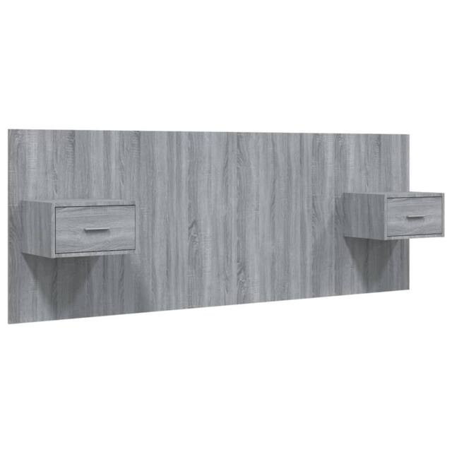 Berkfield Home Bed Headboard with Cabinets Grey Sonoma Engineered Wood - image 1