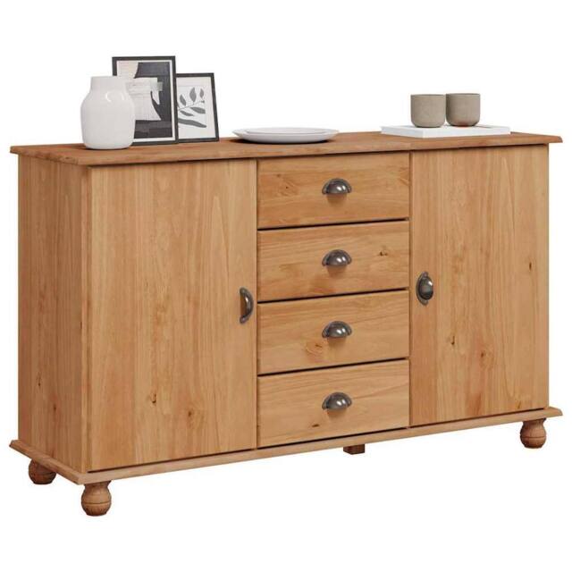 "Berkfield Home Sideboard ""ASKIM"" 133, 5x40x79 cm Solid Wood Pine in Brown - Size: 5 x 40 x 79 cm" - image 1