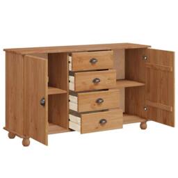 "Berkfield Home Sideboard ""ASKIM"" 133, 5x40x79 cm Solid Wood Pine in Brown - Size: 5 x 40 x 79 cm" - thumbnail 5