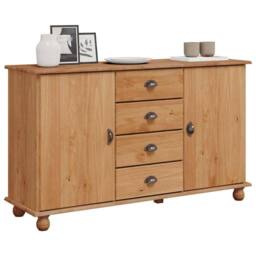 "Berkfield Home Sideboard ""ASKIM"" 133, 5x40x79 cm Solid Wood Pine in Brown - Size: 5 x 40 x 79 cm" - thumbnail 1
