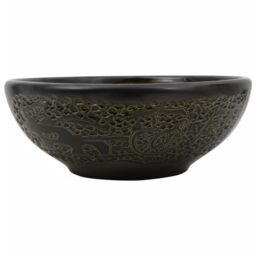 Berkfield Home Countertop Basin Black Round Œ¶41x14 cm Ceramic - Size: 41x14 cm - thumbnail 2