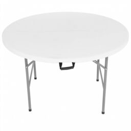 Oypla 4ft Round Folding Trestle Table in White - thumbnail 4