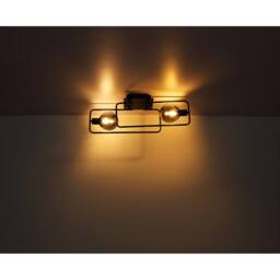 Netlighting Blama Multi Arm Semi Flush Ceiling Lamp Black Smoke Glass Shade 2x E14 - thumbnail 5