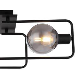 Netlighting Blama Multi Arm Semi Flush Ceiling Lamp Black Smoke Glass Shade 2x E14 - thumbnail 4